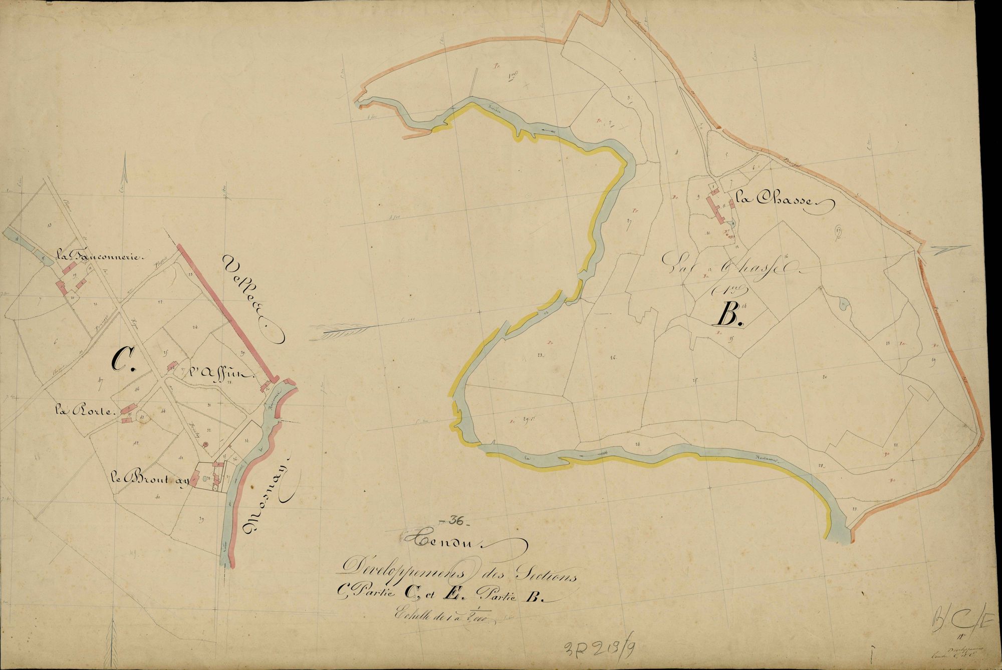 Tendu - Section C, développement (parties C et E, partie B).