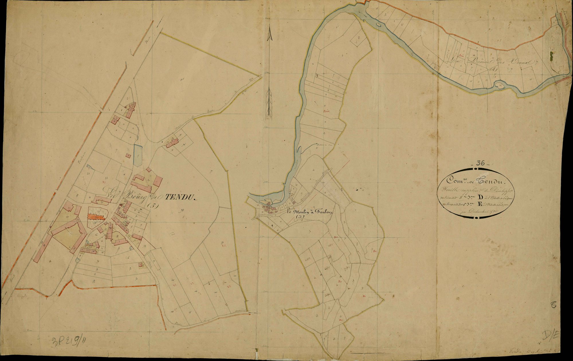 Tendu - Sections D et E, feuille dedéveloppement.