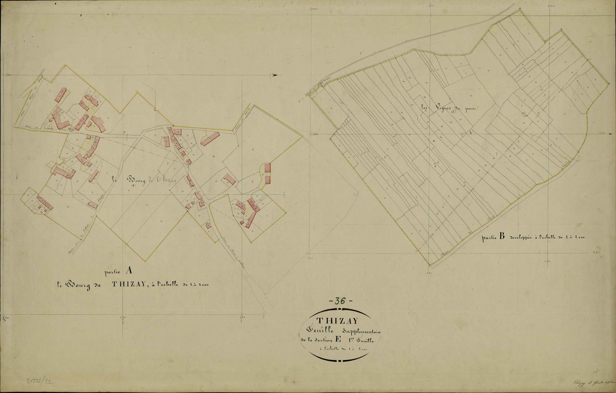 Thizay - Section E1,feuille supplémentaire.
