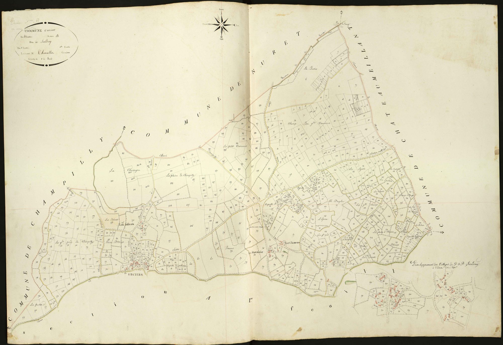 Urciers - Section B, dite de Sioudray.