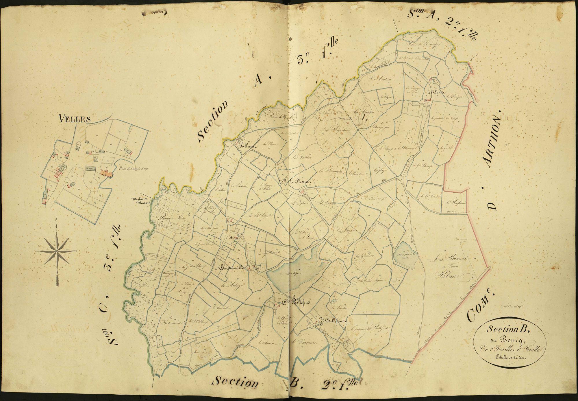 Velles - Section B1, dite du Bourg.