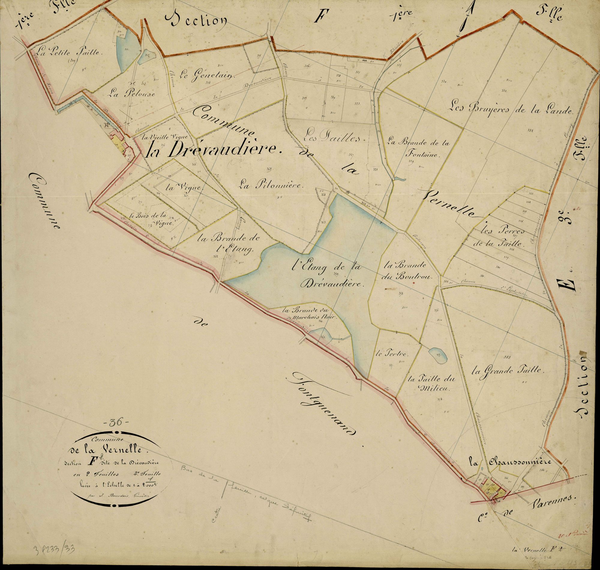 Vernelle - Section F2, dite de la Drévaudière.