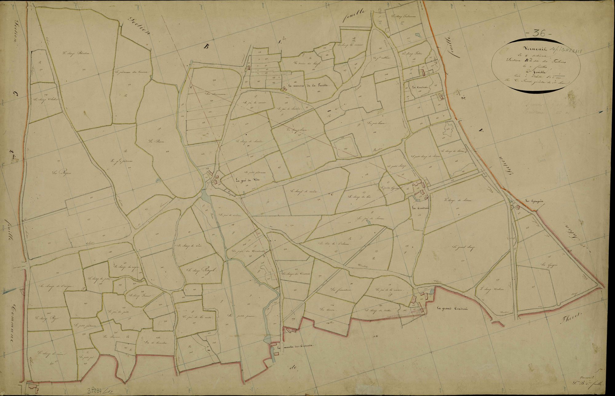 Verneuil-sur-Igneraie - Section B2, dite des Tuileries.