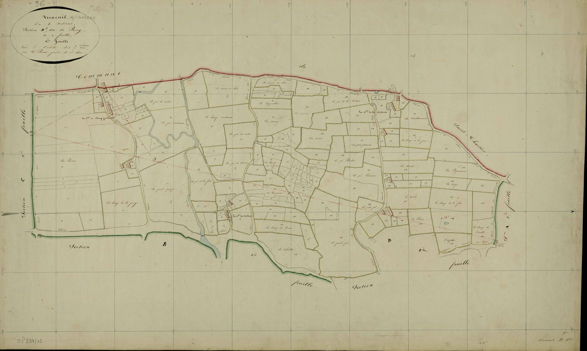 Verneuil-sur-Igneraie - Section D1, dite du Bourg.