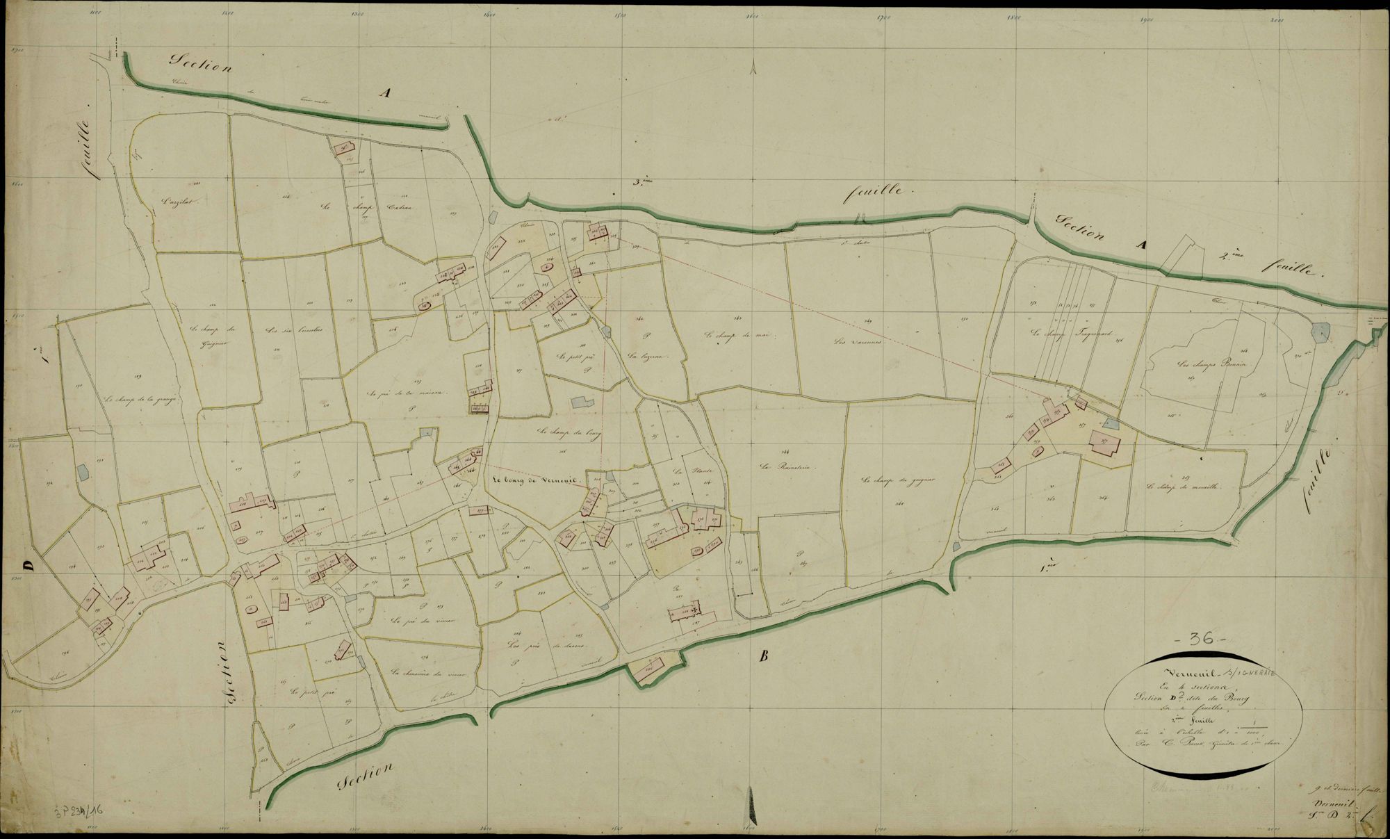 Verneuil-sur-Igneraie - Section D2, dite du Bourg.
