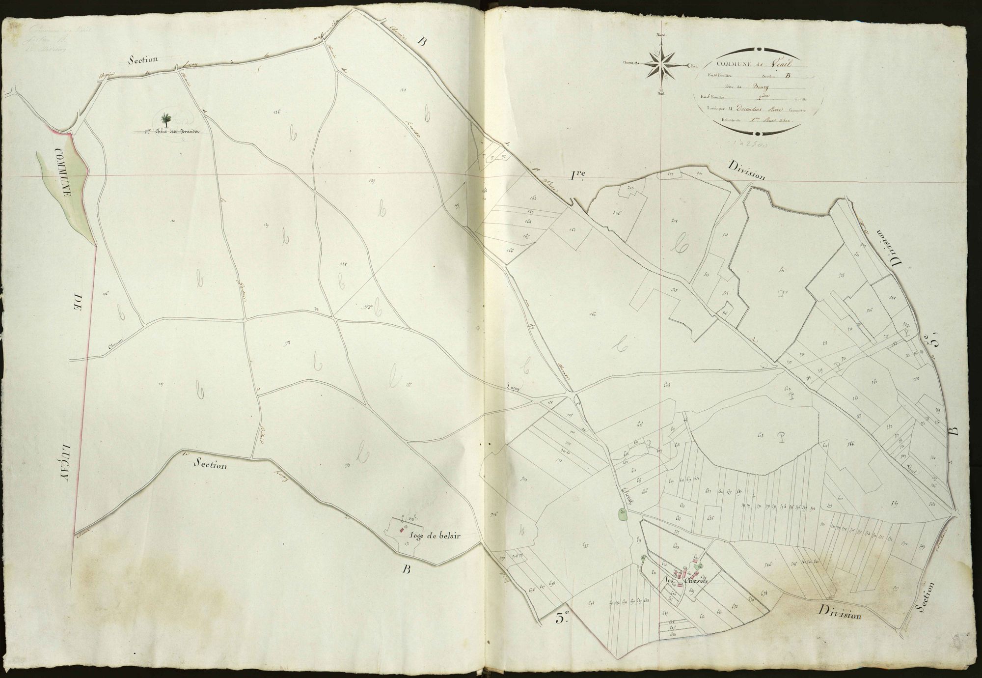 Veuil - Section B2, dite du Bourg.