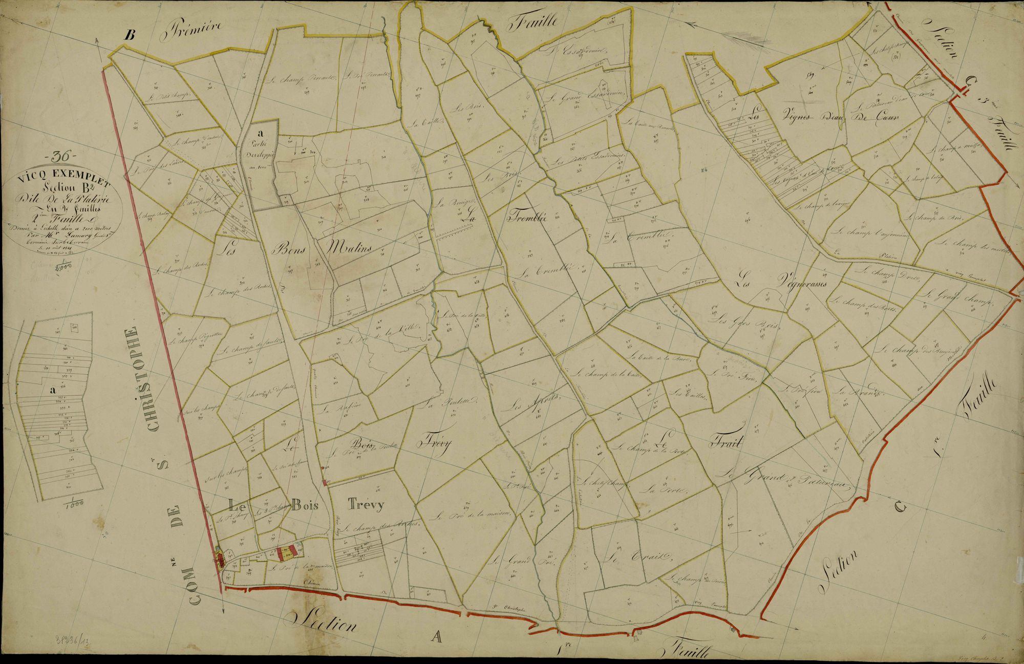 Vicq-Exemplet - Section B2, dite de la Platérie.