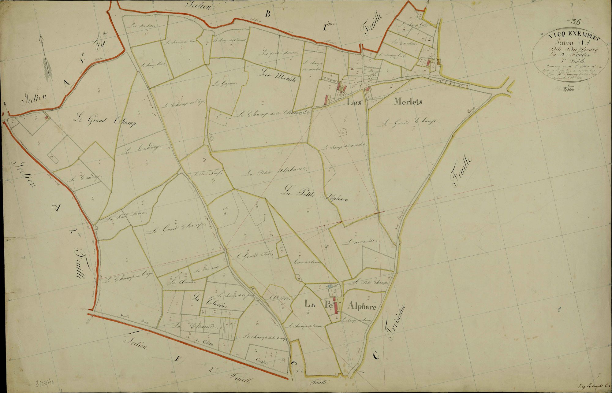 Vicq-Exemplet - Section C1, dite du Bourg.