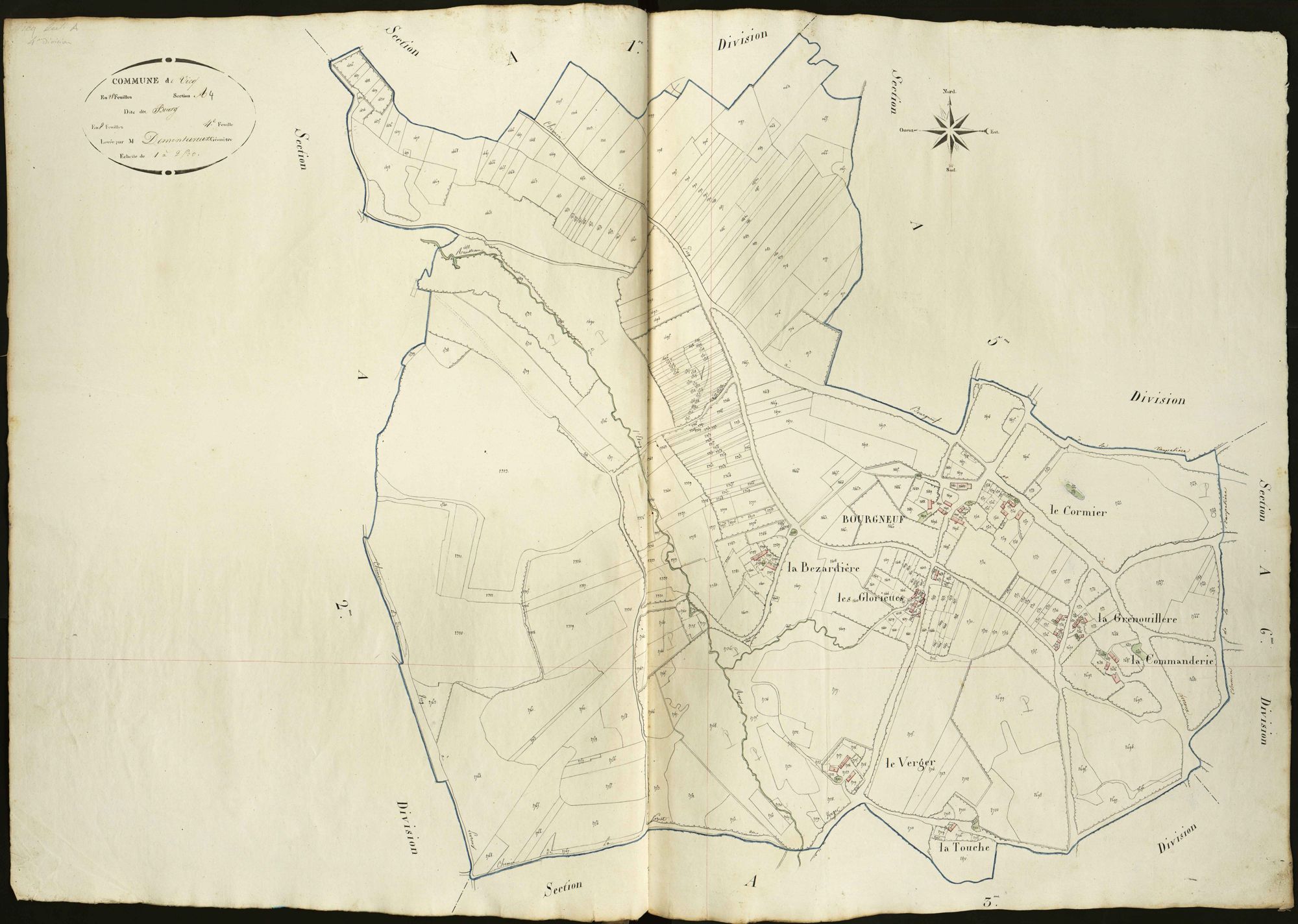 Vicq-sur-Nahon - Section A4, dite du Bourg.