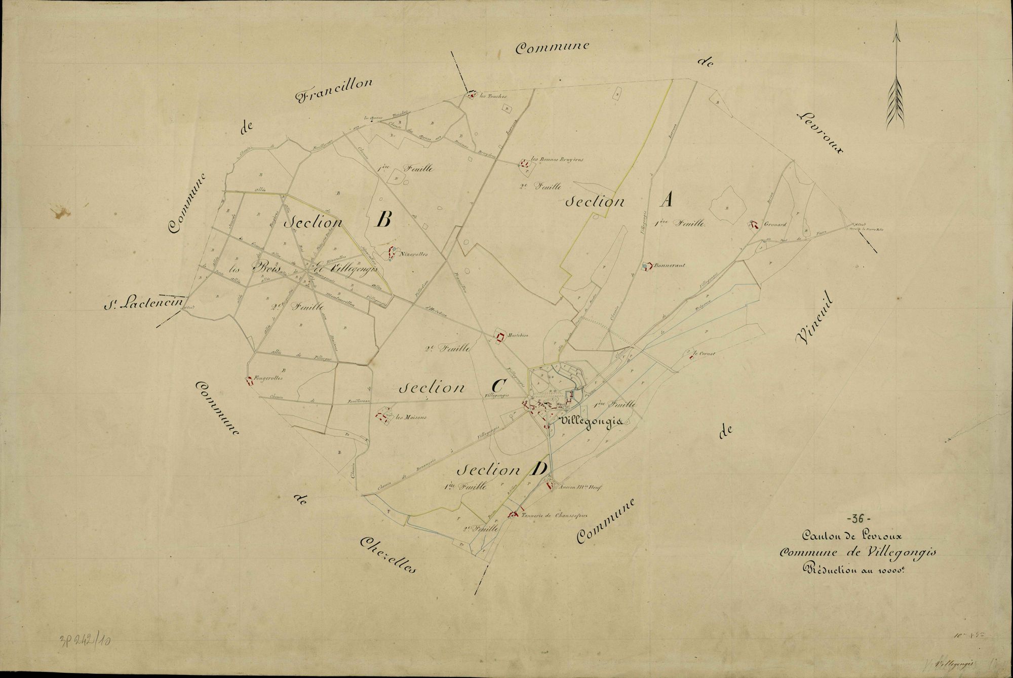 Villegongis - Tableau d'assemblage.