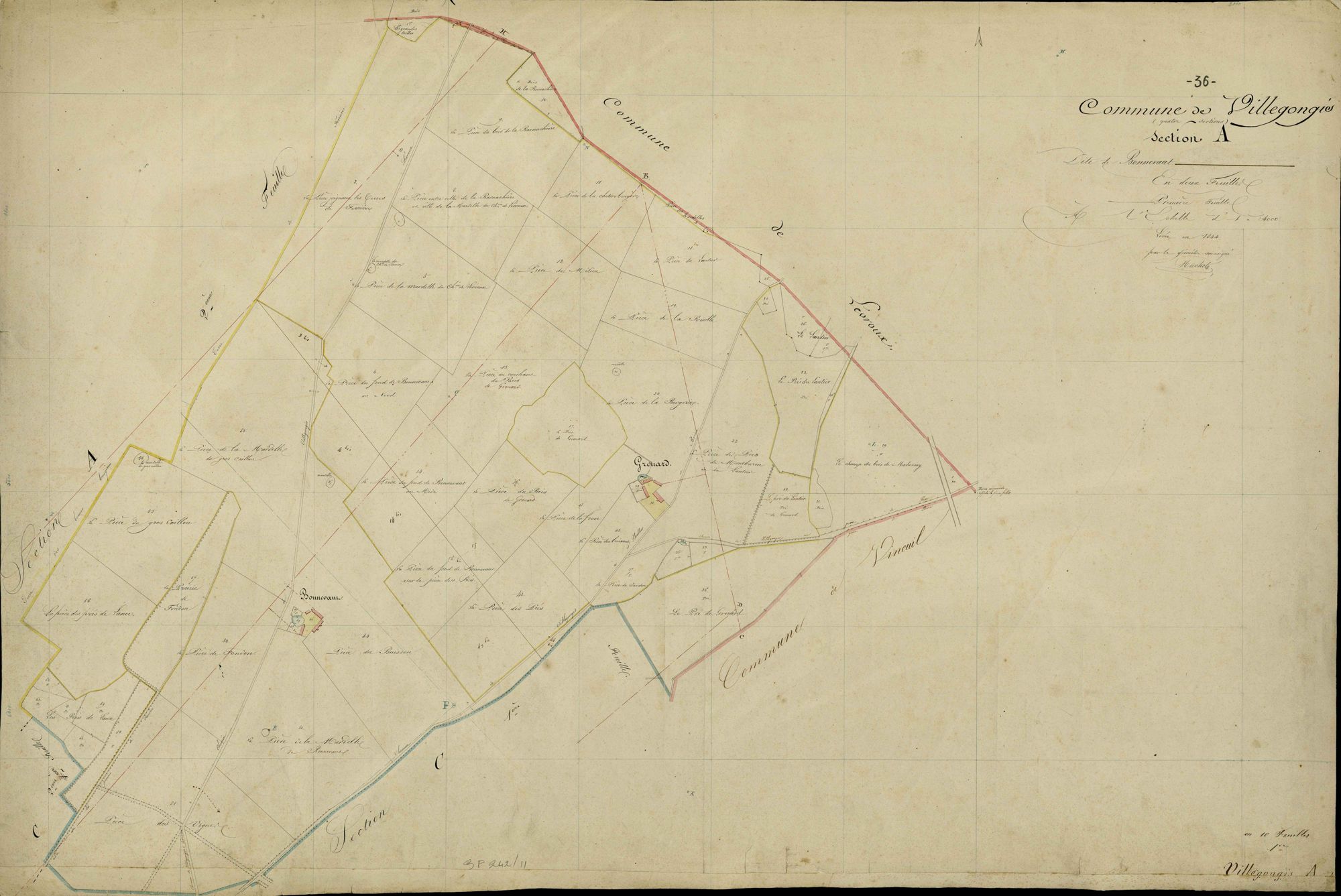 Villegongis - Section A1, dite de Bonnevaut.