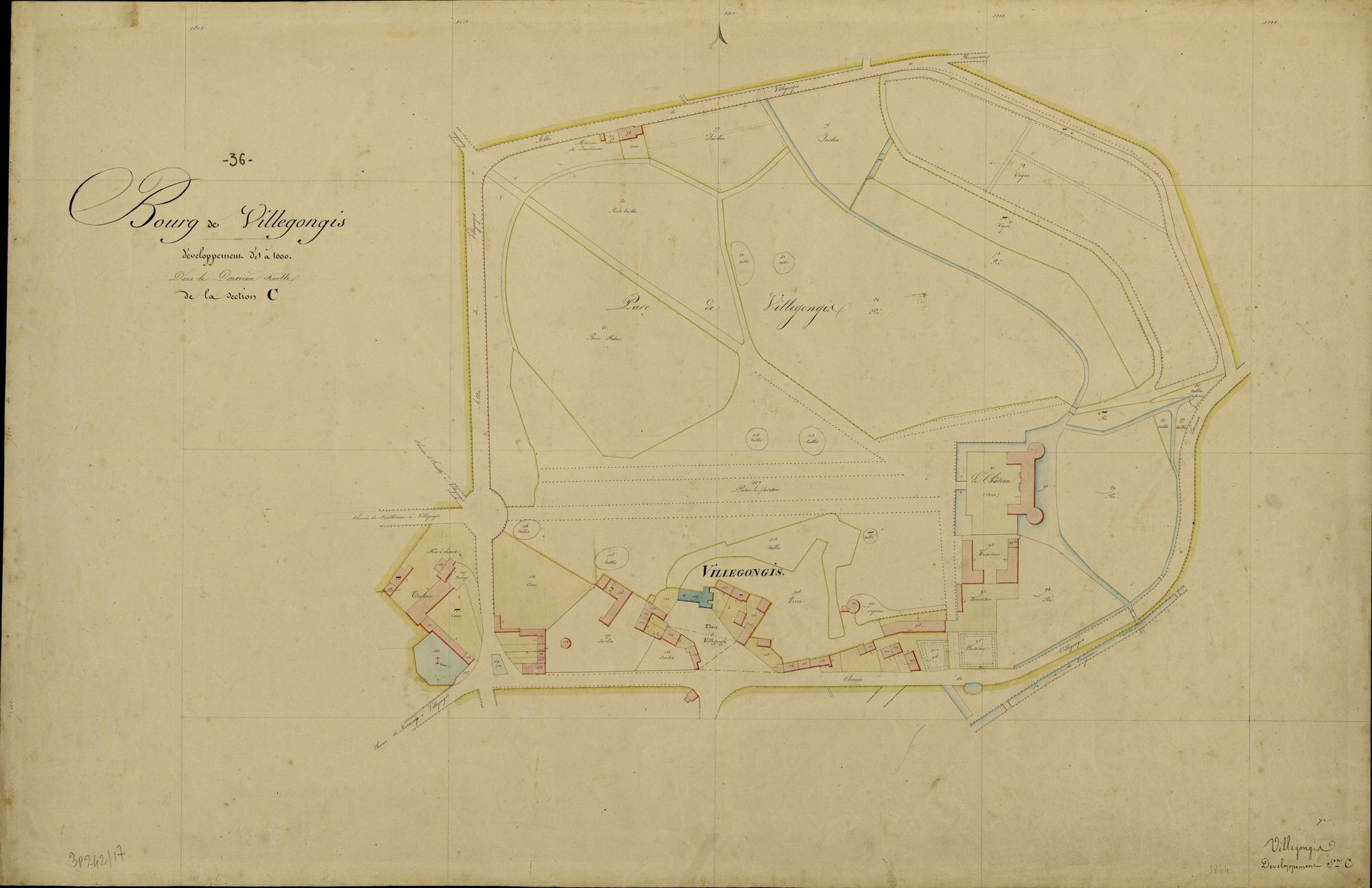 Villegongis - Section C2, développement.