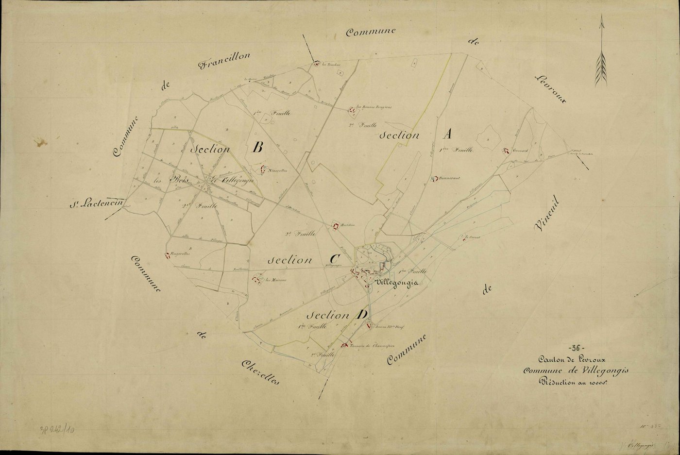 Villegongis - Tableau d'assemblage.