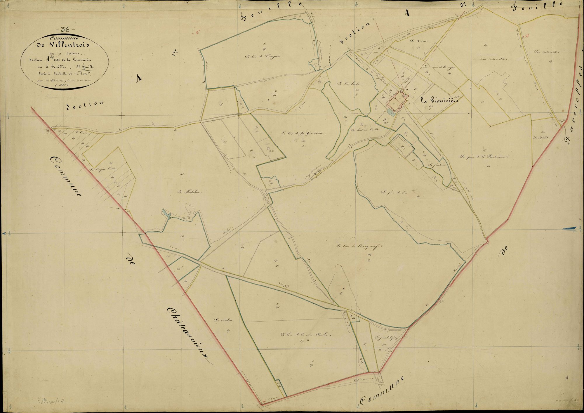 Villentrois - Section A4, dite de la Grossinière.