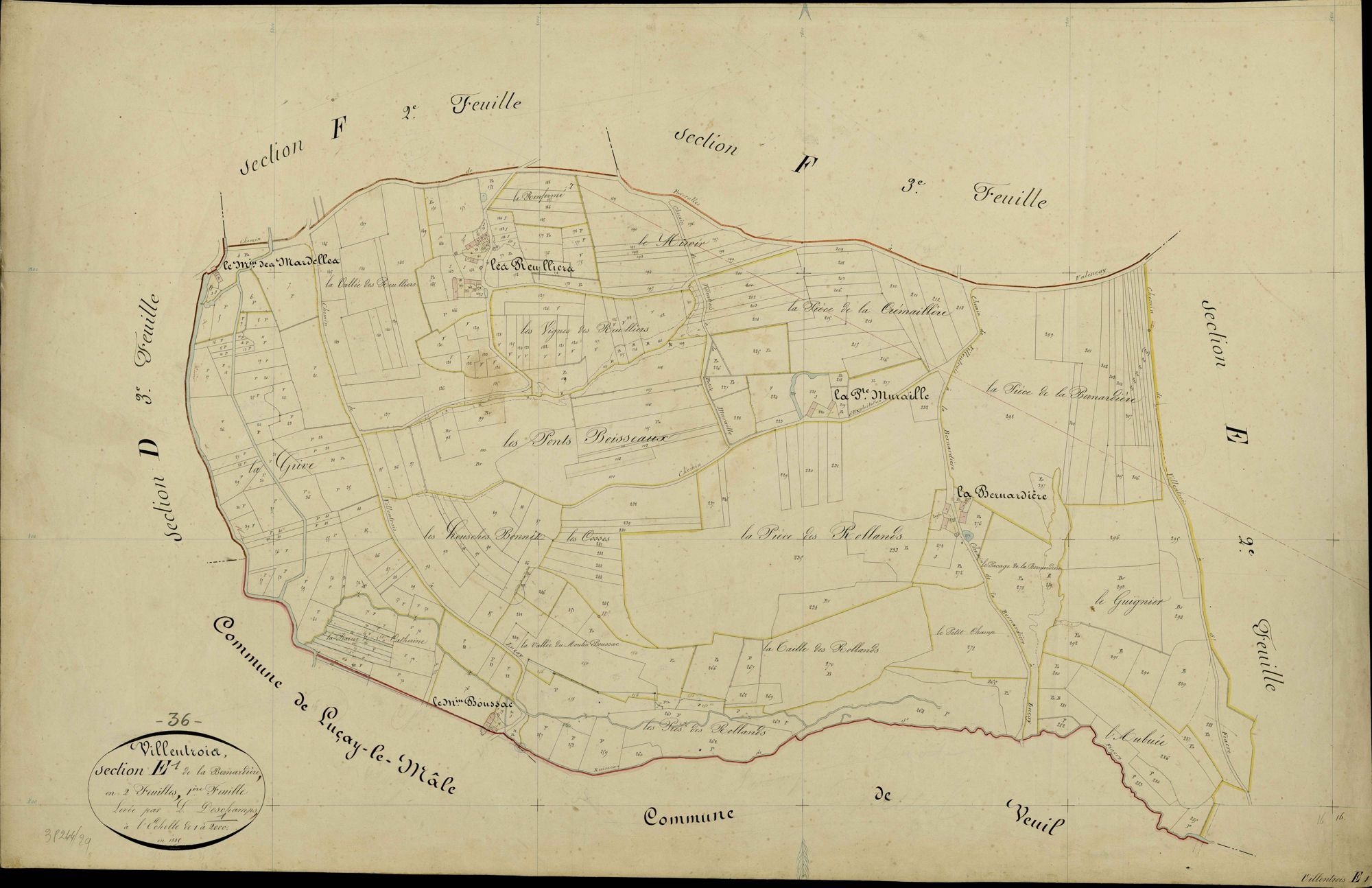 Villentrois - Section E1, dite de la Bernardière.