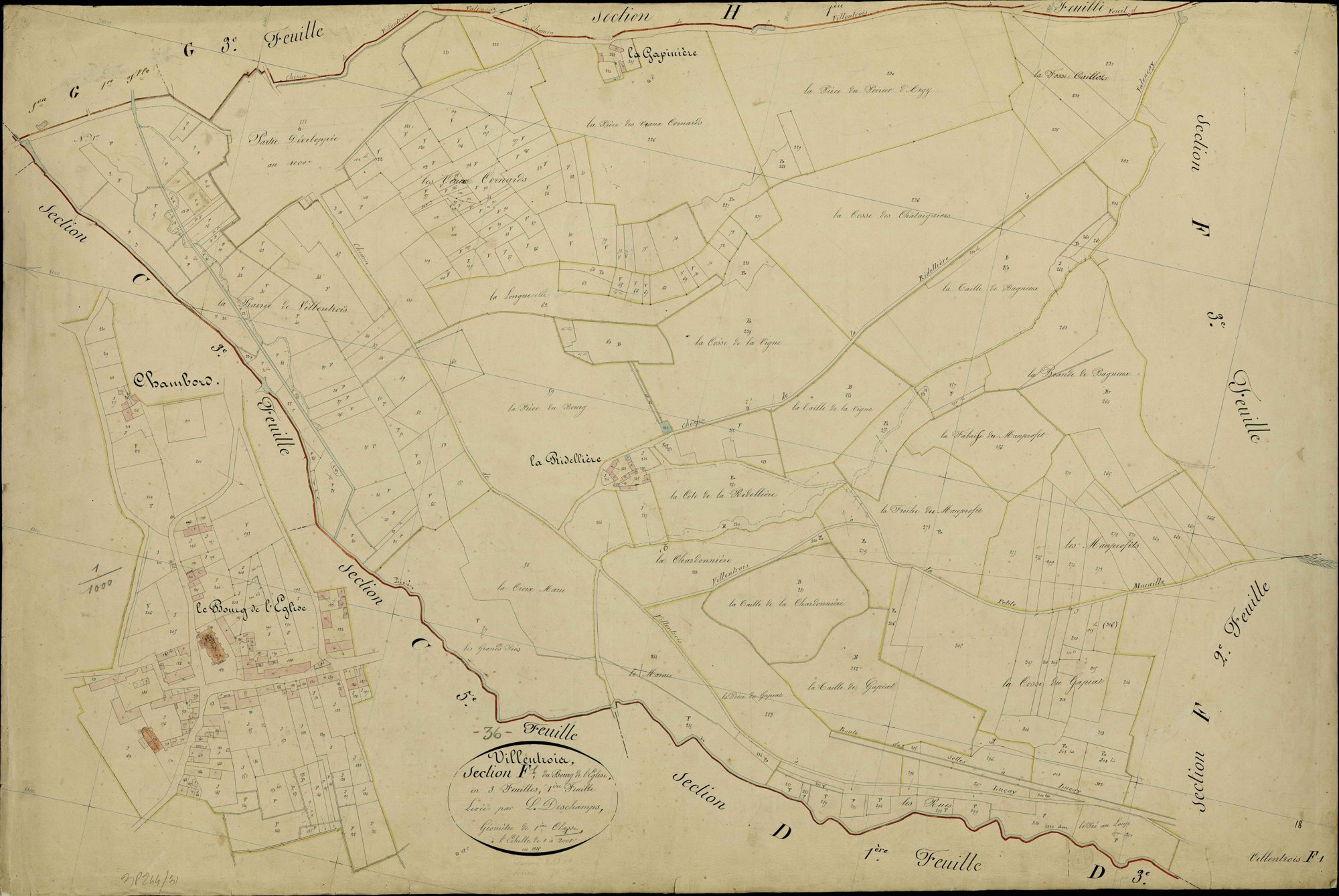 Villentrois - Section F1, dite du bourg de l' église.