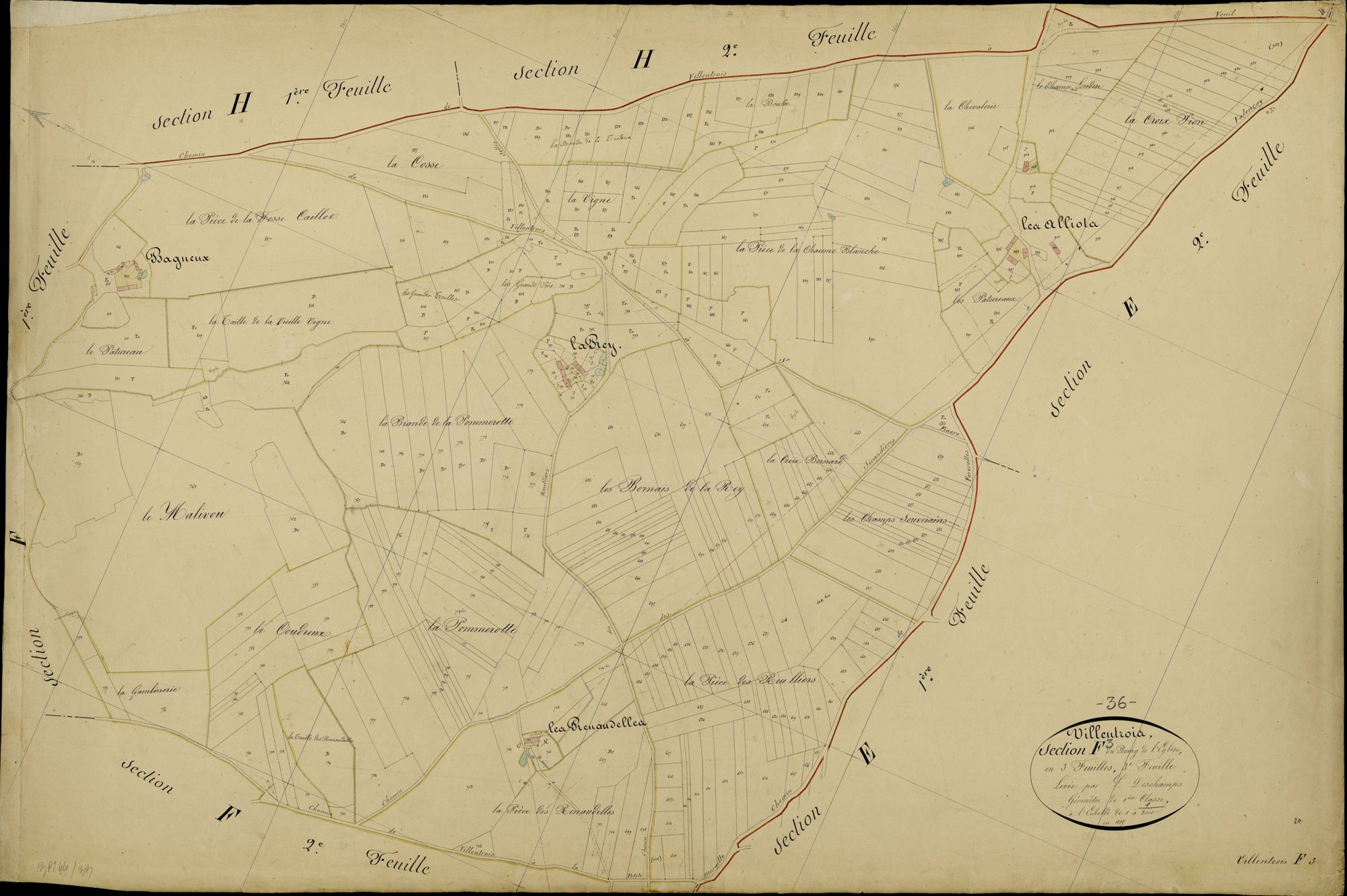 Villentrois - Section F3, dite du bourg de l' église.