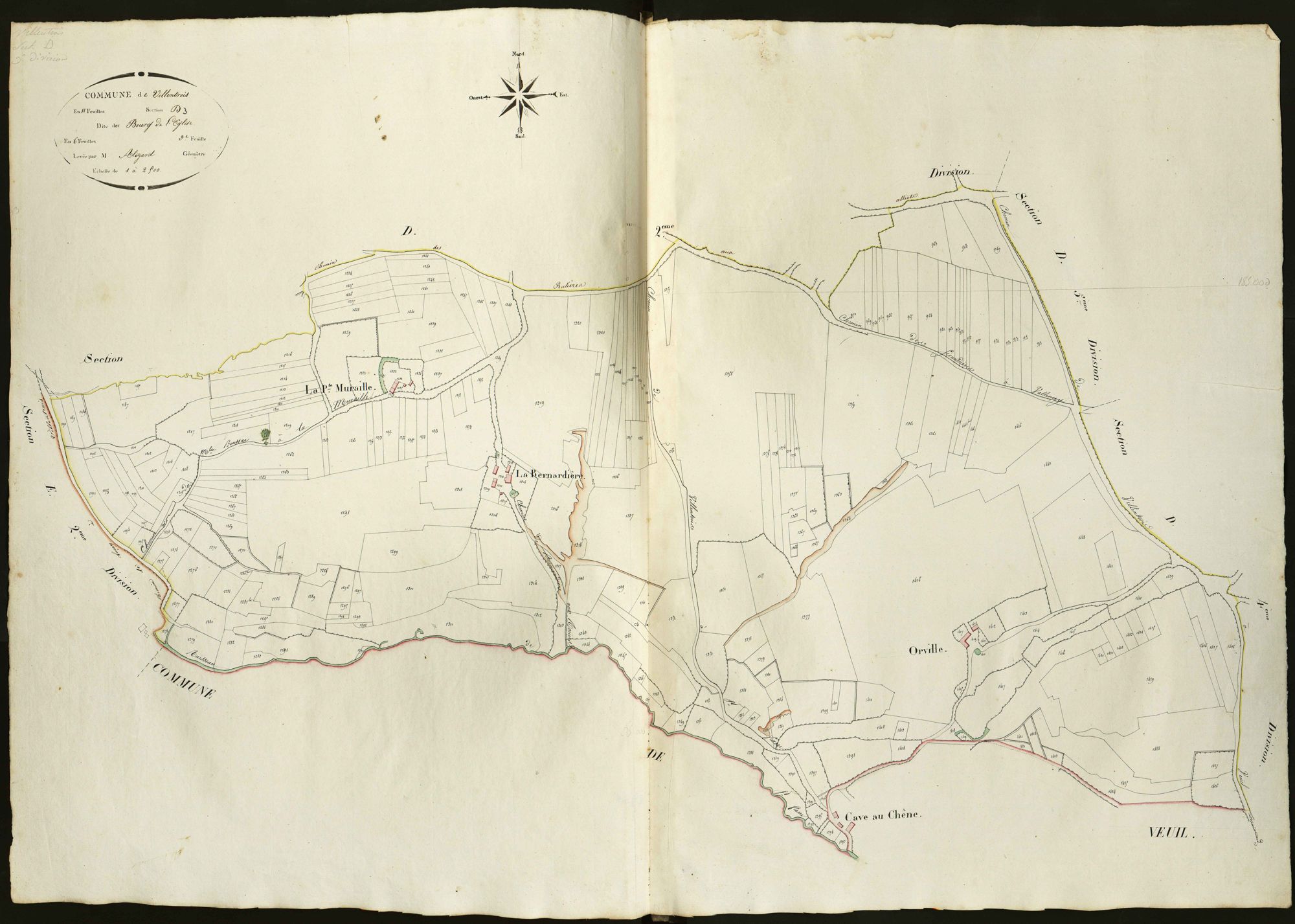Villentrois - Section D3, dite du Bourg de l'église.