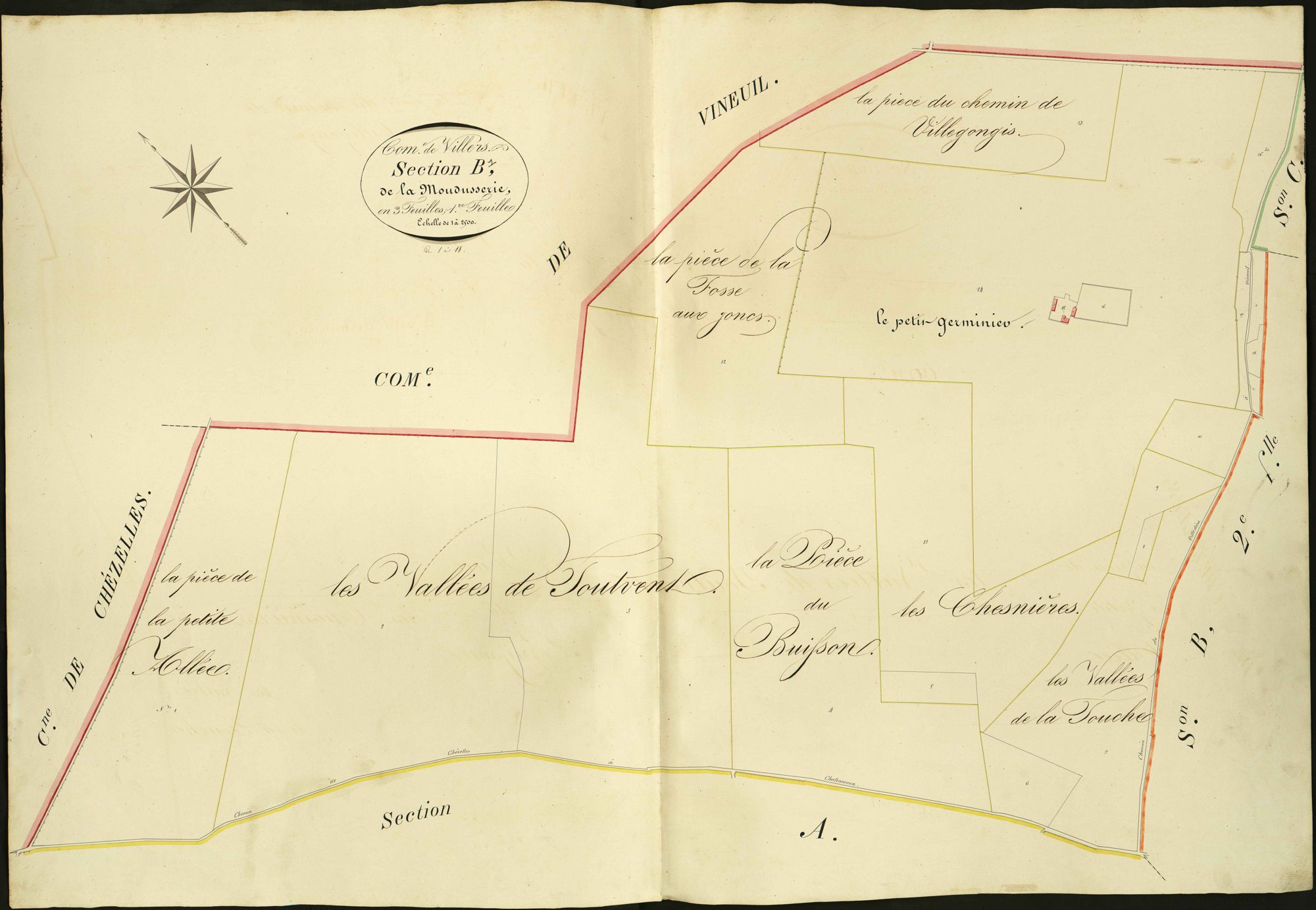 Villers-les-Ormes - Section B1, dite de la Moudusserie.