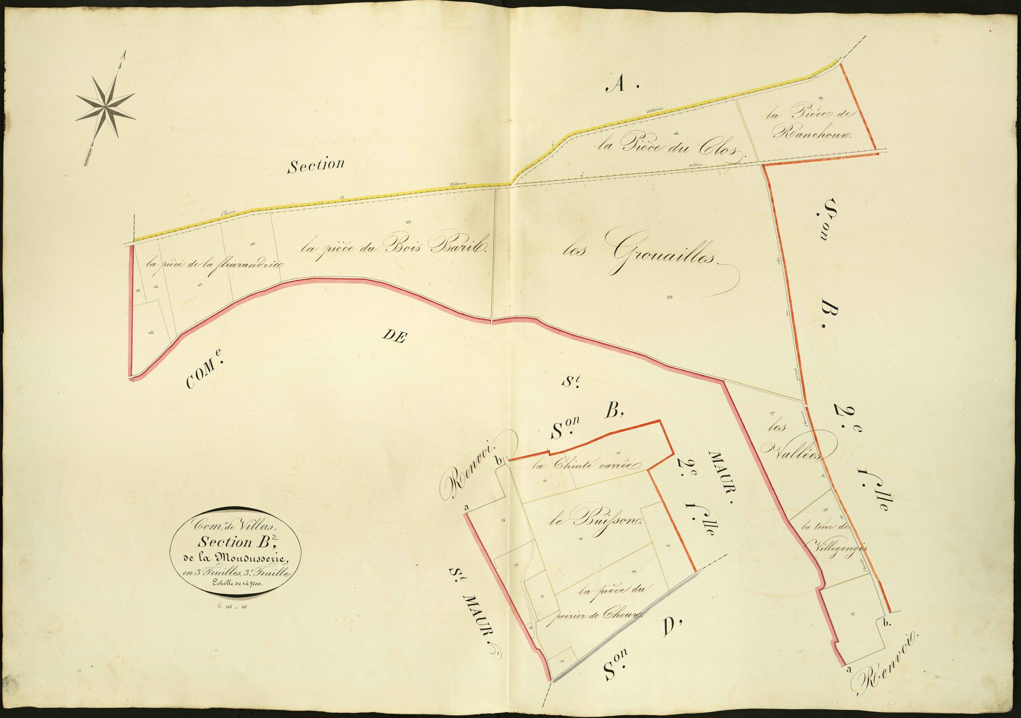 Villers-les-Ormes - Section B3, dite de la Moudusserie.
