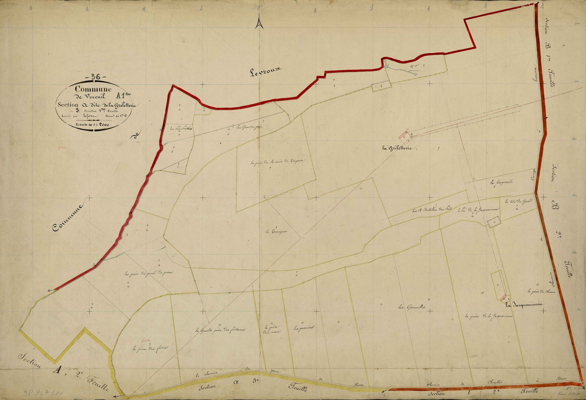 Vineuil - Section A1, dite de la Greletterie.