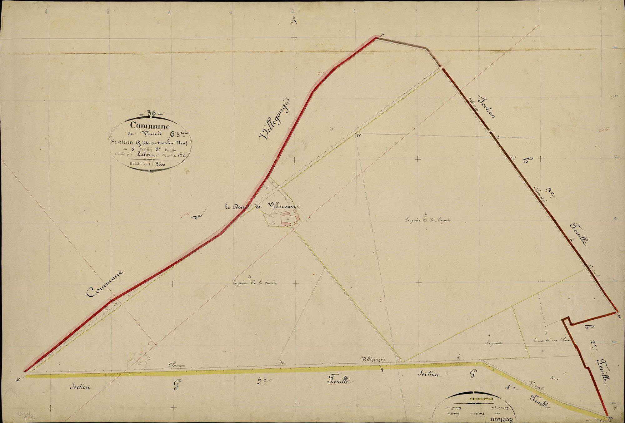 Vineuil - Section G3, dite du Moulin neuf.