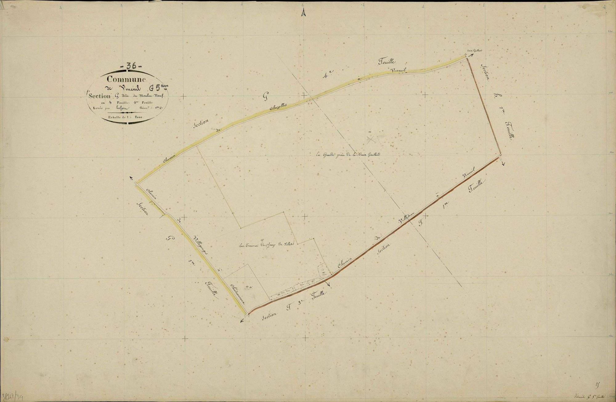 Vineuil - Section G5, dite du Moulin neuf.