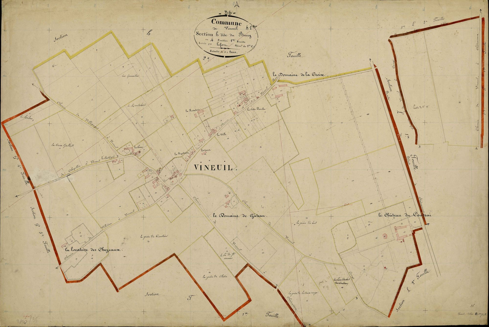 Vineuil - Section H1, dite du Bourg.