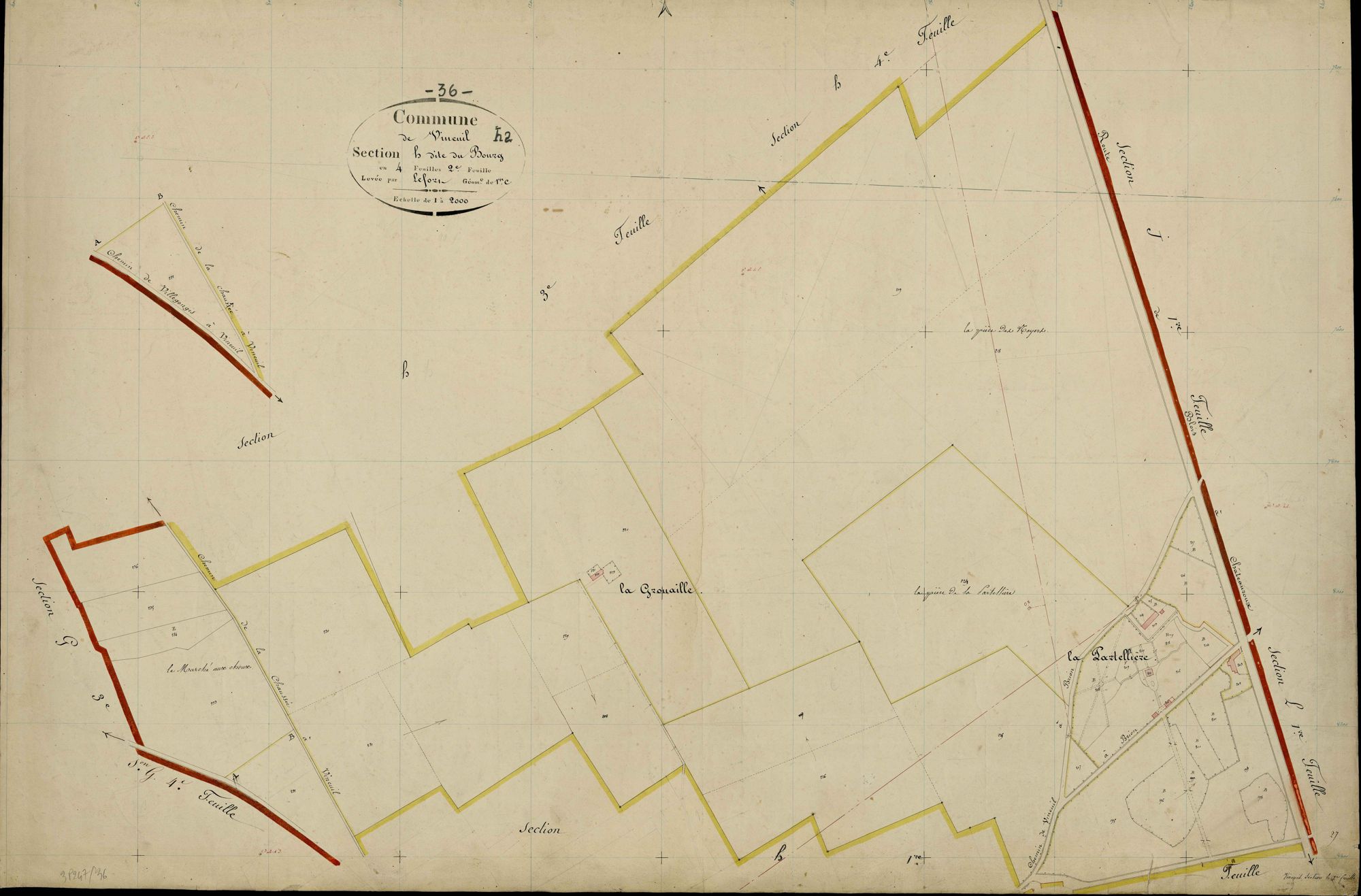 Vineuil - Section H2, dite du Bourg.