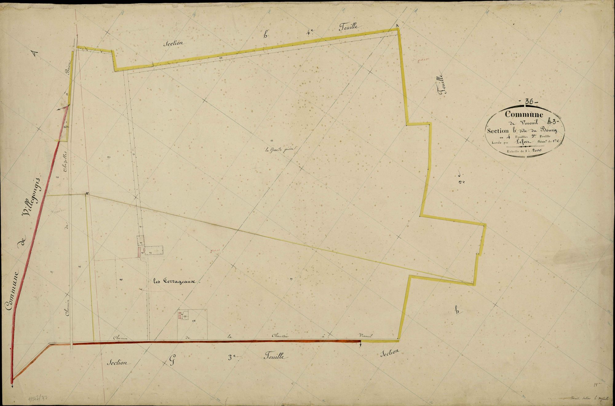Vineuil - Section H3, dite du Bourg.