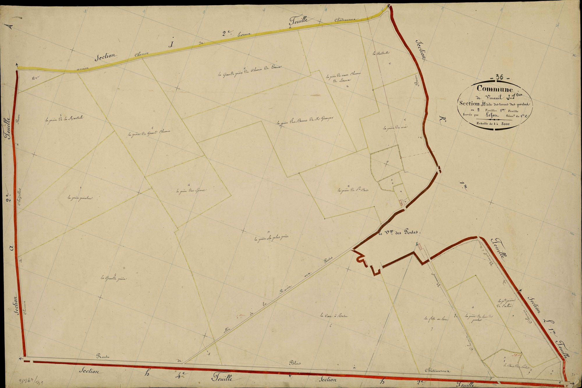 Vineuil - Section J1, dite des Terres des Portes.