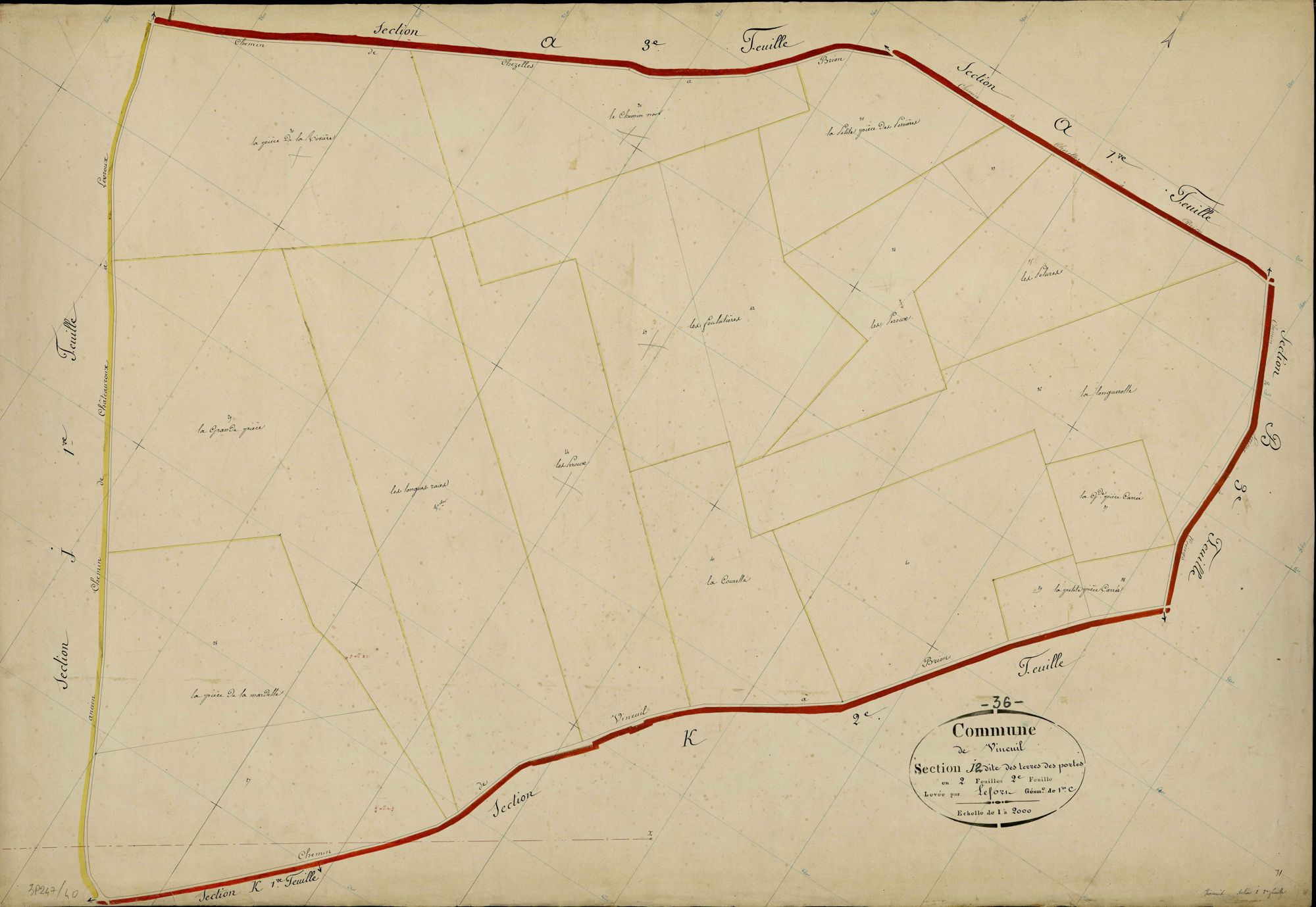 Vineuil - Section J2, dite des Terres des Portes.
