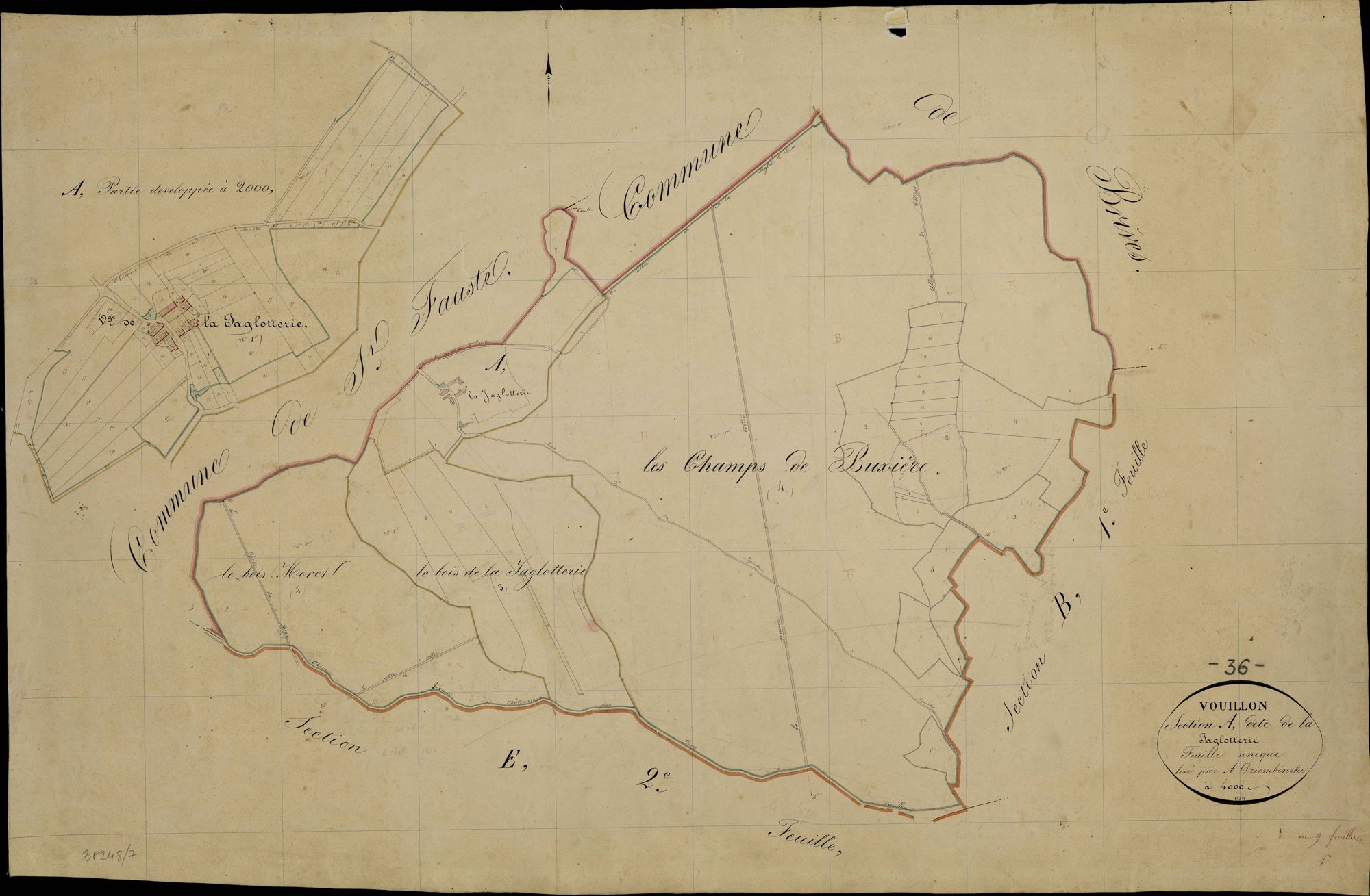 Vouillon - Section A, dite de la Jaglotterie.