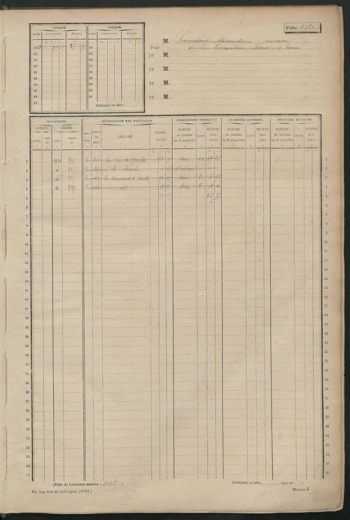 Matrice des propriétés non bâties, fol. 489 à 1088.