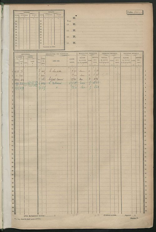 Matrice des propriétés non bâties, fol. 489 à 1088.