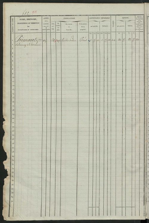 Matrice des propriétés foncières, fol. 501 à 1000 ; récapitulation des contenances et des revenus de la matrice, 1835 ; table alphabétique des propriétaires.
