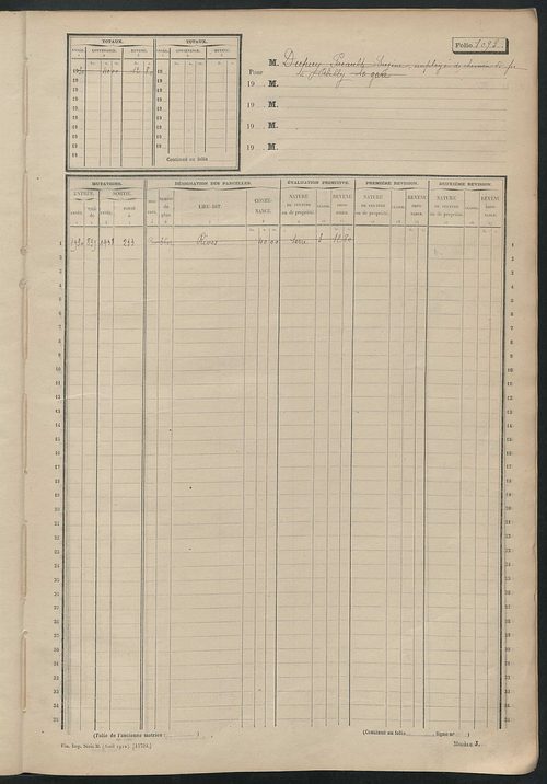 Matrice des propriétés non bâties, fol. 1089 à 1405.