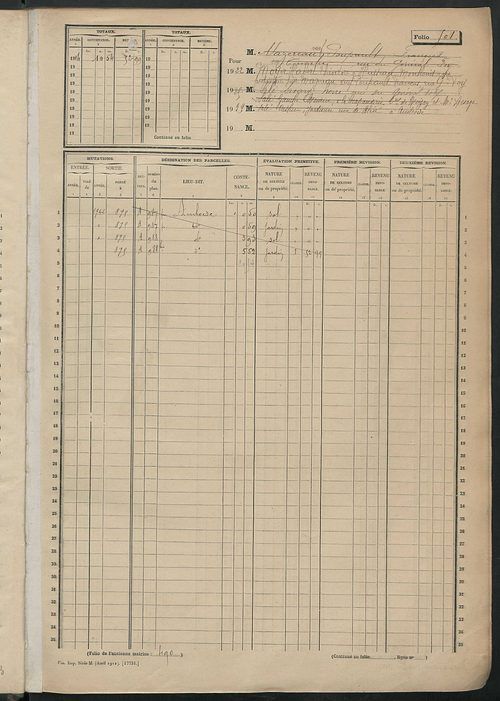 Matrice des propriétés non bâties, fol. 489 à 1088.