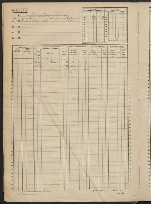 Matrice des propriétés non bâties, fol. 489 à 1088.