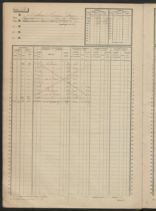 Matrice des propriétés non bâties, fol. 489 à 1088.