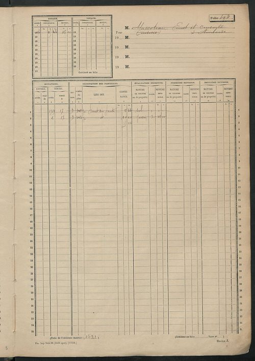 Matrice des propriétés non bâties, fol. 489 à 1088.