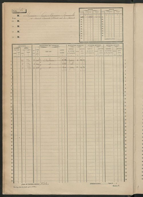 Matrice des propriétés non bâties, fol. 489 à 1088.