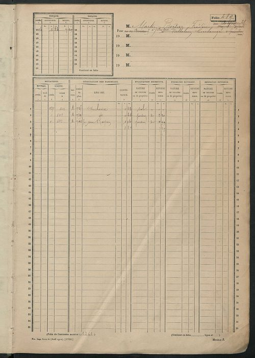 Matrice des propriétés non bâties, fol. 489 à 1088.