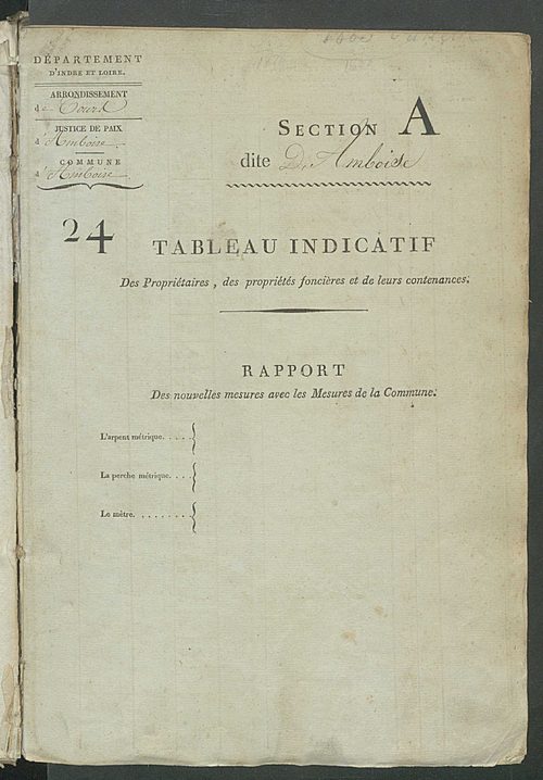 Etats de sections ; récapitulation ; relevé des numéros de même nature de culture ; classement parcellaire et évaluation des revenus imposables des propriétés bâties, avec le nombre des portes et fenêtres.