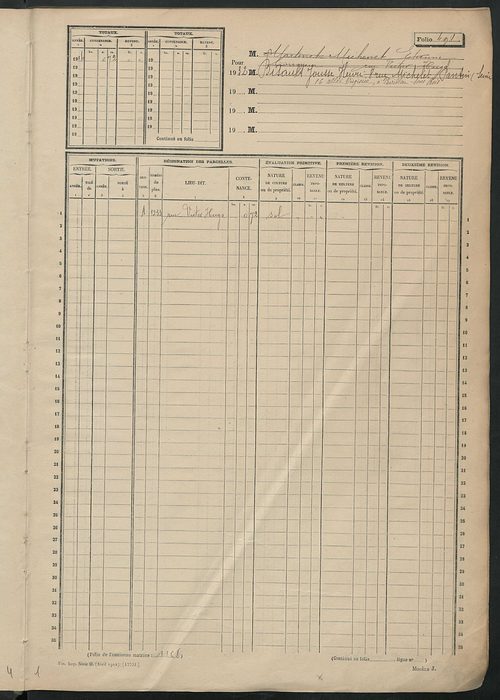 Matrice des propriétés non bâties, fol. 489 à 1088.