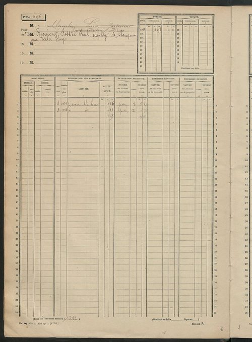 Matrice des propriétés non bâties, fol. 489 à 1088.