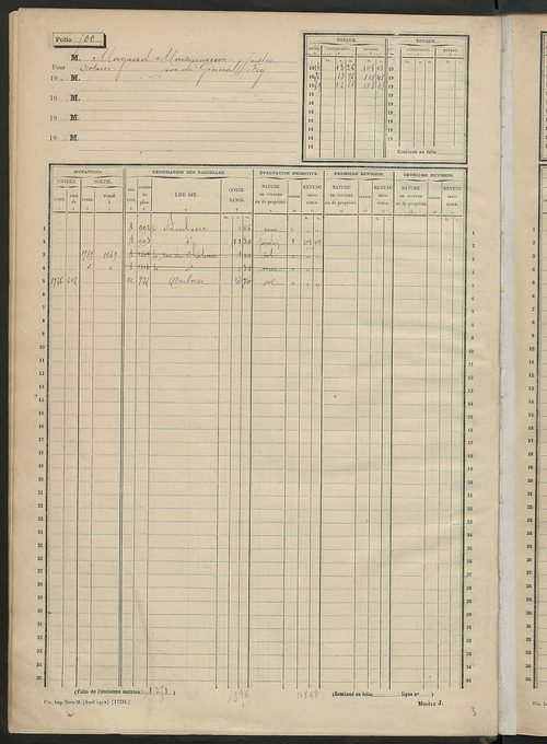 Matrice des propriétés non bâties, fol. 489 à 1088.