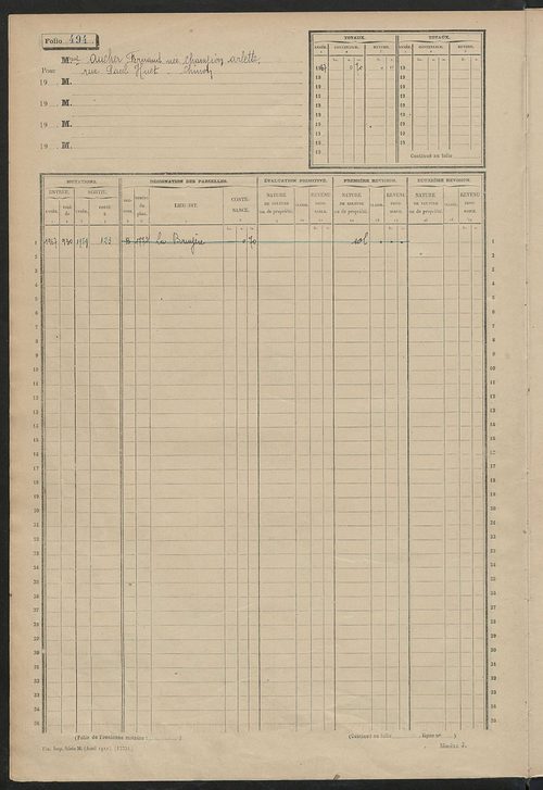 Matrice des propriétés non bâties, fol. 493 à 988.