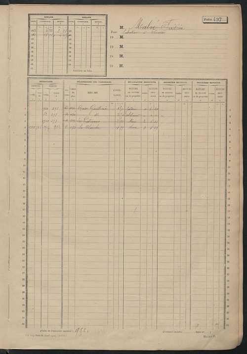 Matrice des propriétés non bâties, fol. 493 à 988.