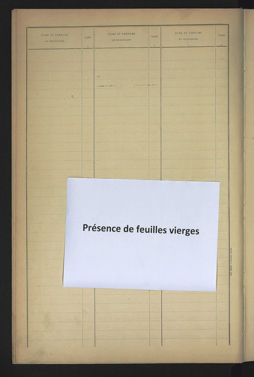 Matrice des propriétés bâties ; récapitulation ; table alphabétique des propriétaires.
